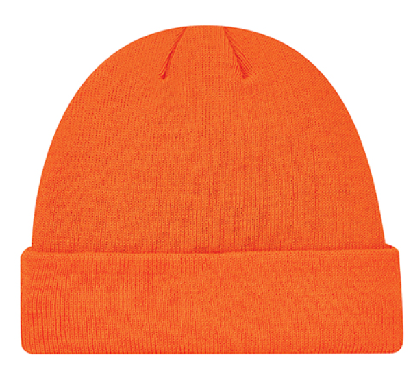Acrylic-toque-with-micro-fleece-lining-custom-logo-safety-orange