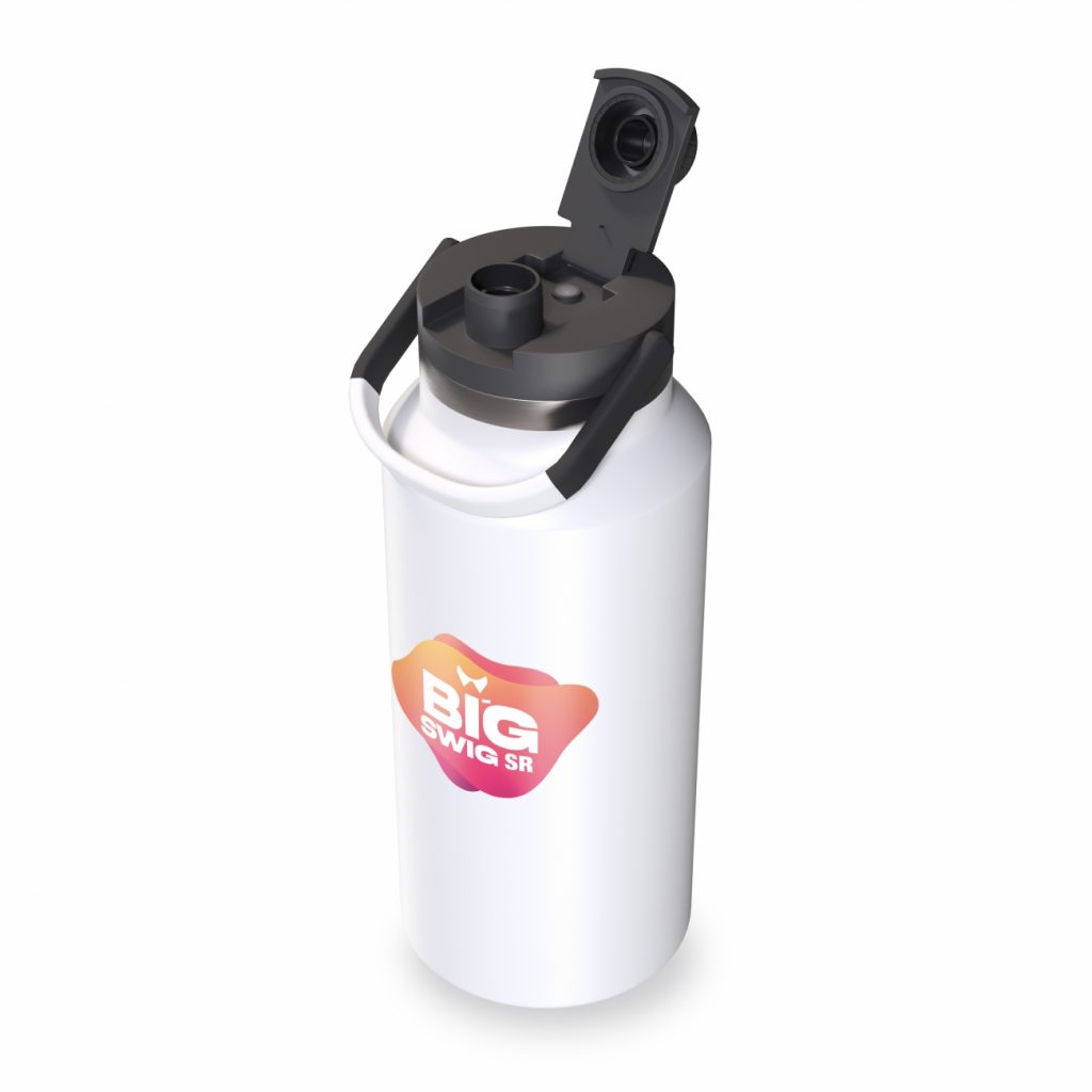 Big Swig Vacuum Insulated Powder Coated Bottle 42oz/1240ml - white