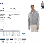 Champion Powerblend ZIppered Hoodie Colors