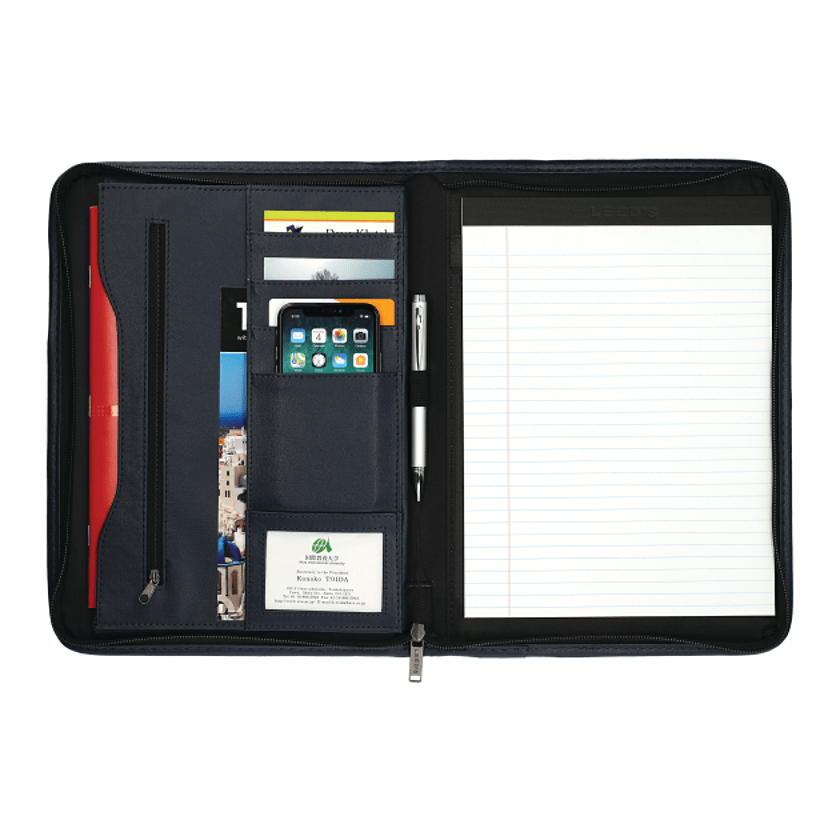 Executive DuraHyde Zippered Padfolio with FSC® Mix Paper OPEN
